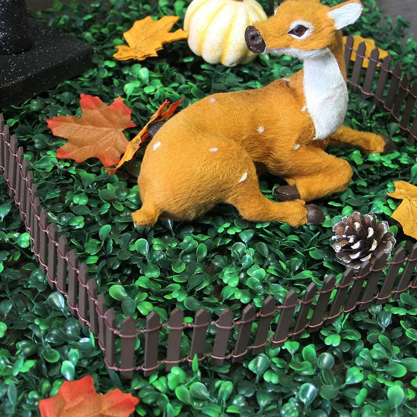 35 Inch Miniature Fairy Garden Fence DIY Wood Decorative Ornament Fence for Dollhouse Succulent Plant Pot Studio Scenes, 2 inch Height Pack of 2