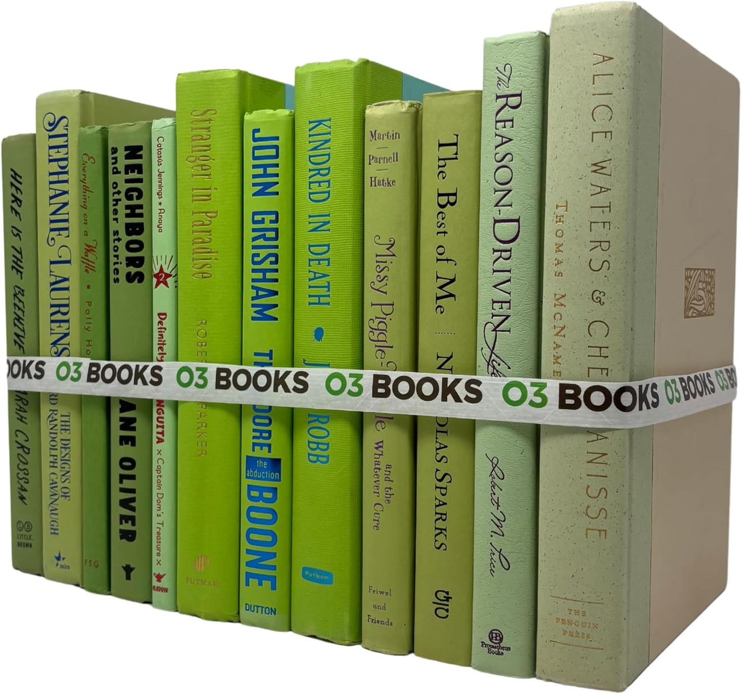 Curated Decorative Books Hardcover Décor Books for Home Décor, Choose Color, Interior Design, Office, Wedding Display, Instant Library, or Staging (Lime Green, One Foot)