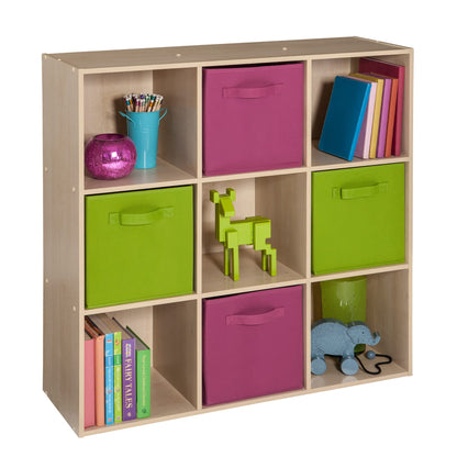 ClosetMaid Cubeicals 9 Cube Storage Shelf Organizer Bookshelf, Square Shape, Easy Assembly - Birch