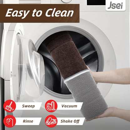 JSEI Entryway Rugs Doormat 20"x32", Non-Slip Dirt Trapper Door Mats Indoor, Washable Absorbent and Stain Resist Welcome Floor Mat for Front Door, Dog Door Mat, Muddy Wet Shoes & Paws, Brown