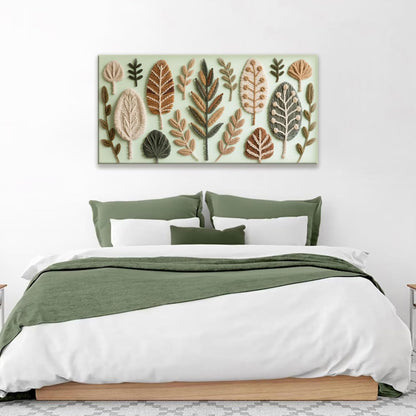 Boho Wall Art Chic Home Wall Art Modern Bohemian Feather Green Canvas Wall Art Decor For Apartment Dorm Living Room Bedroom Nursery Backdrop 20"W X 40"L Ready To Hanging