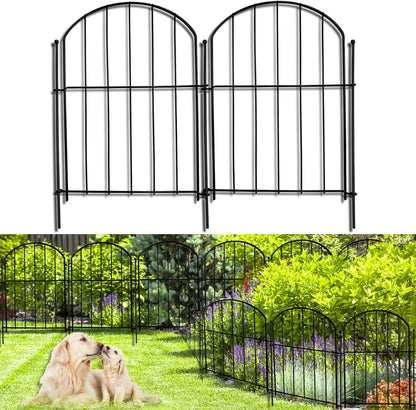 21in(H) x 26ft(L) Garden Fence Animal Barrier No Dig, 26 Panels Rustproof Arched Small Metal Fencing, 1.5in Gap Fence Border, Outdoor Decorative Fence for Yard Dogs Rabbits