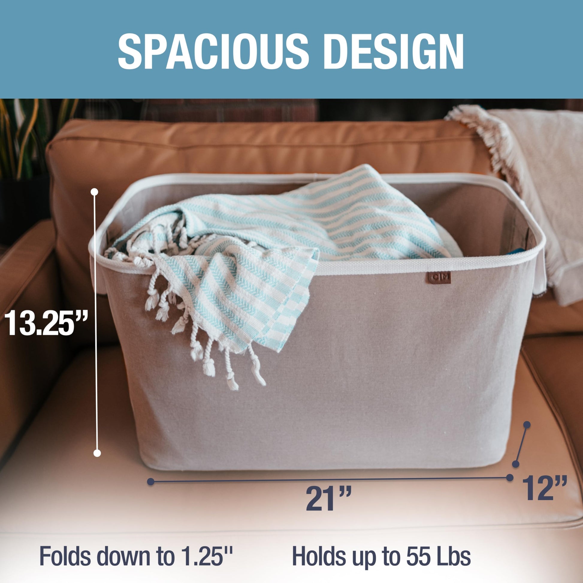 CleverMade Collapsible Laundry Basket LUXE, 60L Pop-Up Hamper 2 Pack, Mocha