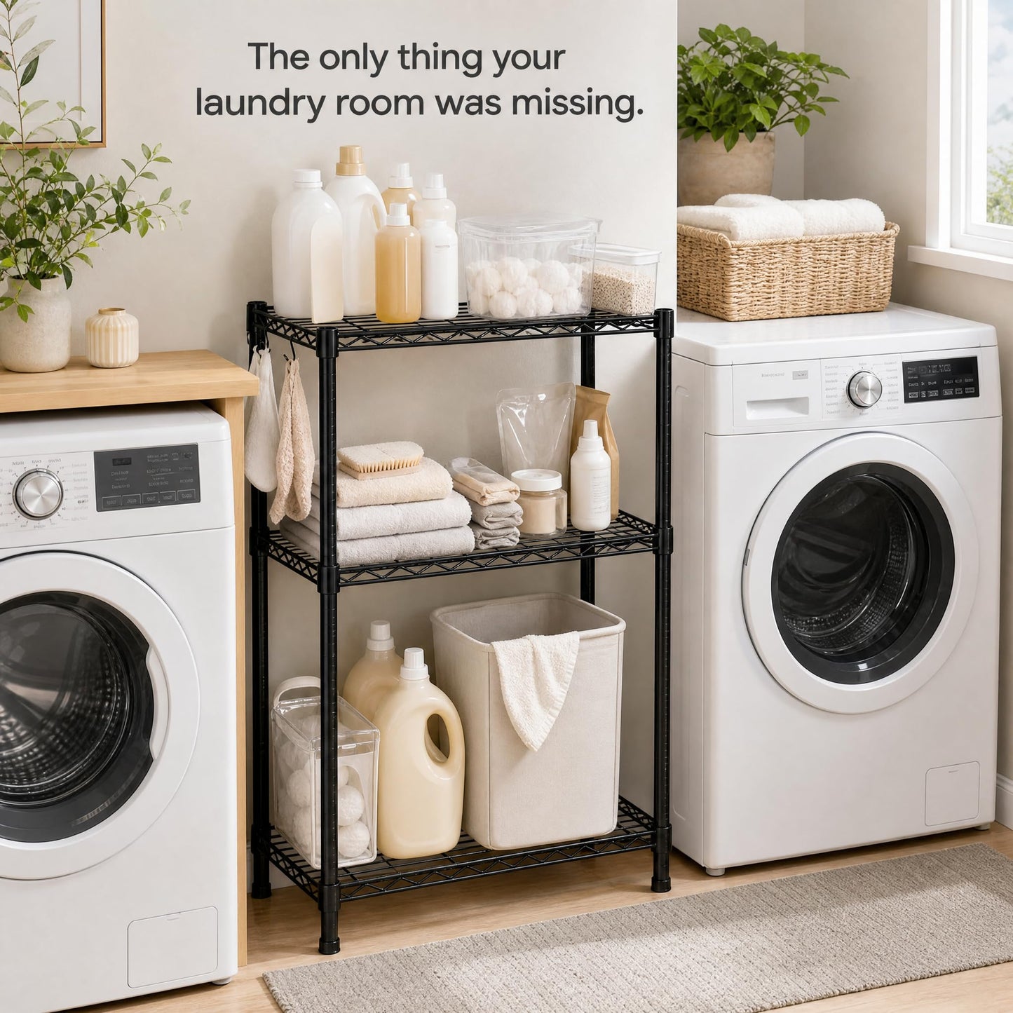 GRANNY SAYS 3-Tier Narrow Storage Shelves for Small Spaces, 18" W Metal Shelving Unit, Adjustable