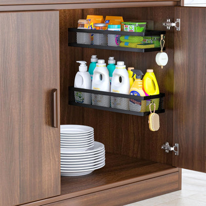 PUSDON Metal Wall Hanging Basket 2 Packs DIY Suitable for Multiple Scenes - Large Black Netting