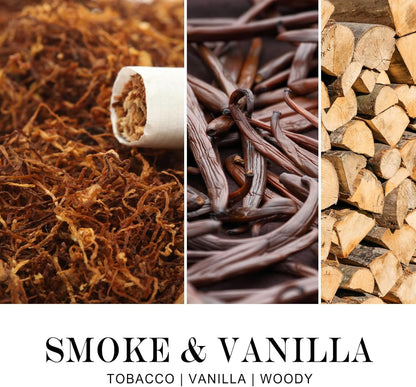 2 Pack Smoke & Vanilla Candle | Candles for Men - Masculine Candle, Soy Candles for Home Scented - Gifts for Men, Home Fragrance Gifts - Each of 7oz