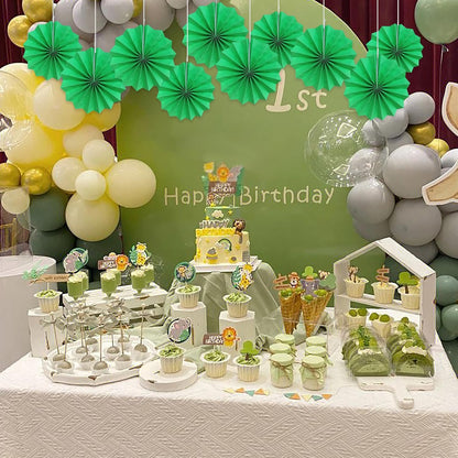 Green Party Decorations,Green Paper Decorations for Party,Tennis Party Decorations Party Paper Fans Bulk 8in,Graduation Decoration Classroom Decor,St Patrick's Day Decortions 30 Color DIY Set （Green）