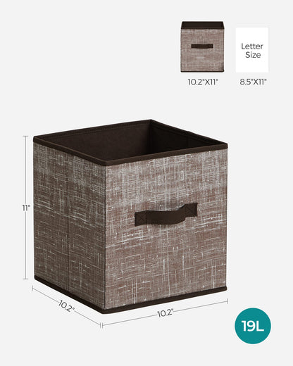 SONGMICS Storage Cubes, Set of 6, 11-Inch Foldable Closet Organizers