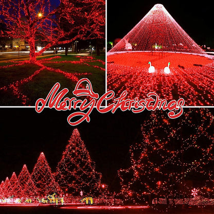150LIGHTS RED Extra-Bright with End Connectors Christmas Decorative Lights 9.72m UL Certified Mini String Light Set Waterproof for Home Garden Holiday Christmas Tree Party Patio Decor Wedding
