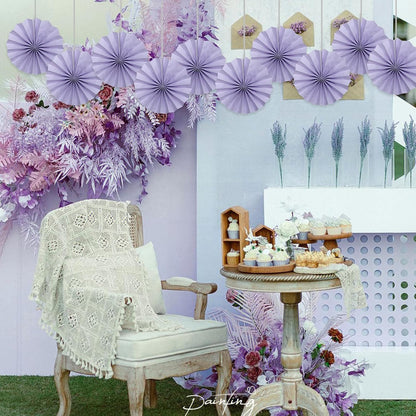 Purple Birthday Decorations,DIY Purple Paper Fans Hanging Decoration ,Party Decorations for Adults 8in,Little Mermaid Party Decor,Baby Shower Decorations 30 Color DIY Set (Light Purple)