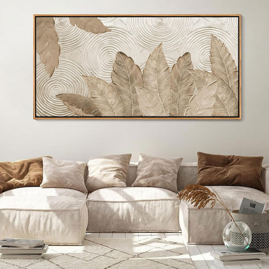 Minimalist & Modern Art for Bedroom Decor Framed Abstract Artwork for Walls Neutral & Contemporary Beige Wall art - Artwork for Living Room and Boho Style Large Abstract Wall Art 20×40IN