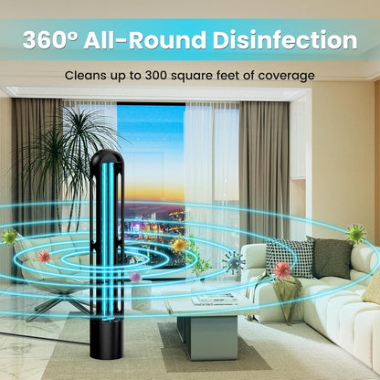 UV Light Sanitizer, Ultraviolet Lamp with Remote Control for Bed Bugs and Dust Mites, Home Disinfection Device UV Lamp for Home, Room & Kitchen, Ultraviolet Light with 3 Speed Timings