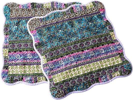 NEWLAKE Striped Jacquard Style Cotton Throw Pillow Covers (2 Pieces, 18X18 Inch)