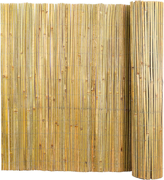 Natural Bamboo Slat Screening,4FT x 13FT Bamboo Fence Panel for Garden Privacy Fence Screen for