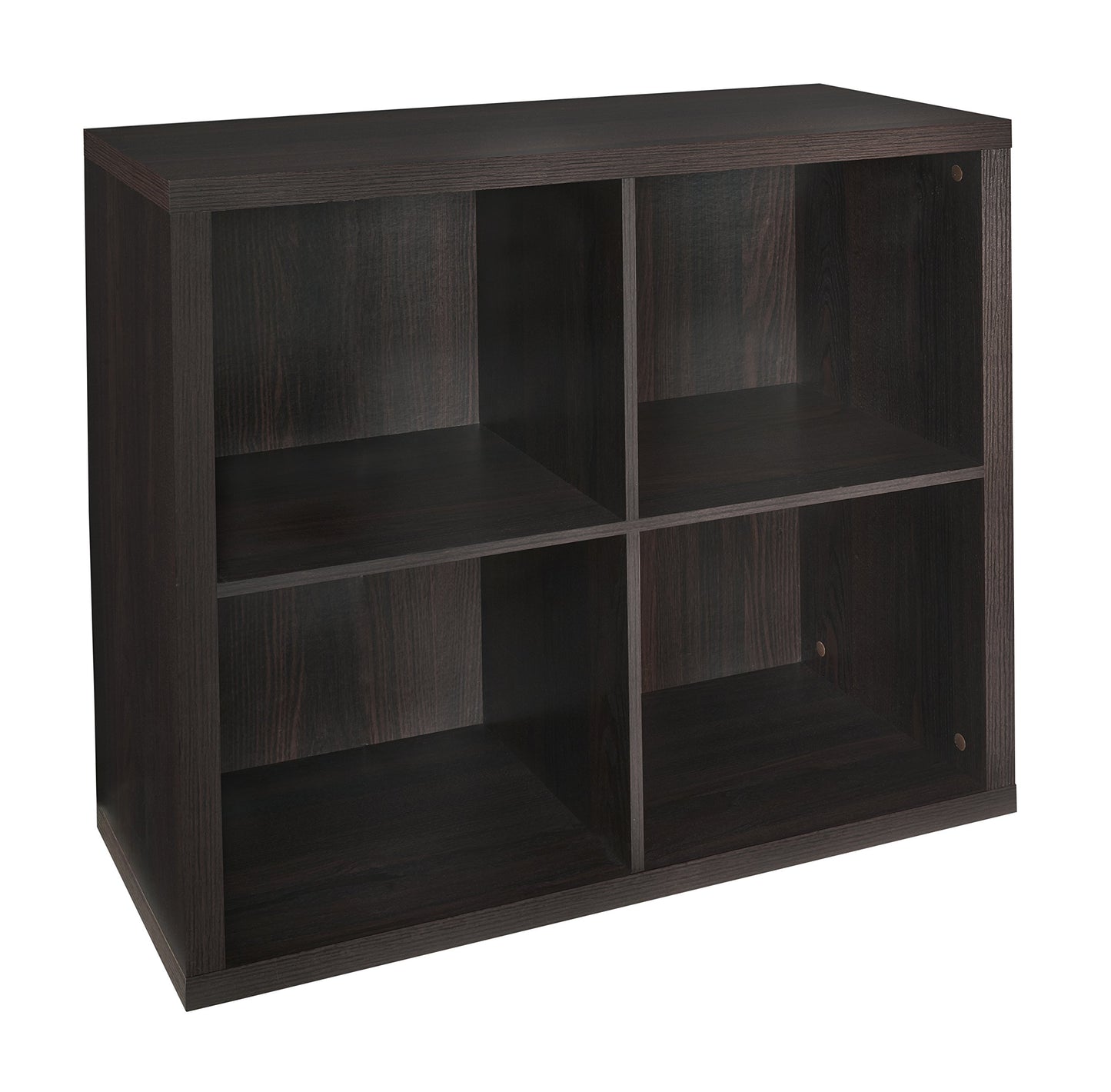 ClosetMaid 4 Cube Storage Shelf Organizer Bookshelf with Back Panel, Easy Assembly, Wood, Black