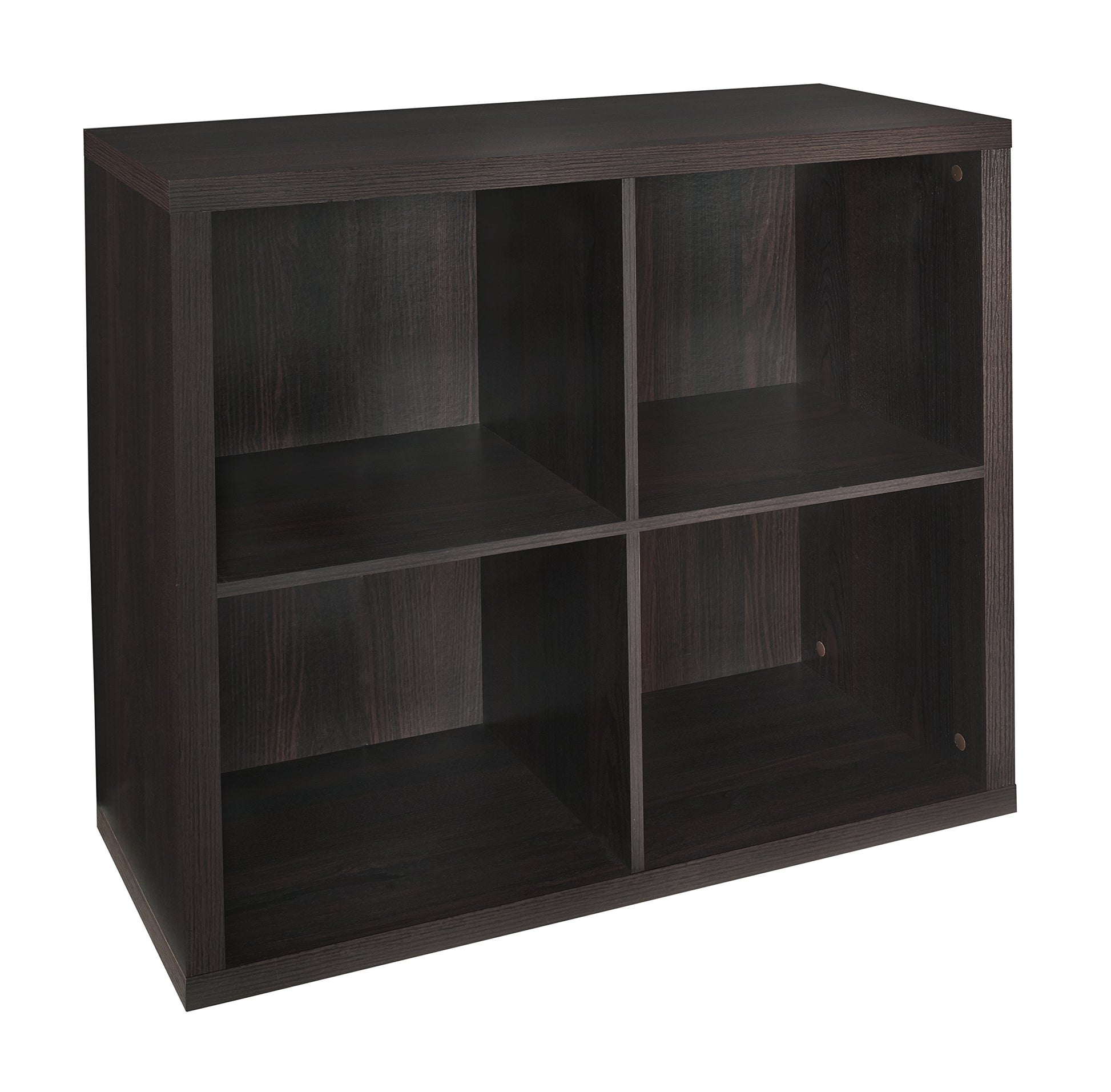 ClosetMaid 4 Cube Storage Shelf Organizer Bookshelf with Back Panel, Easy Assembly, Wood, Black