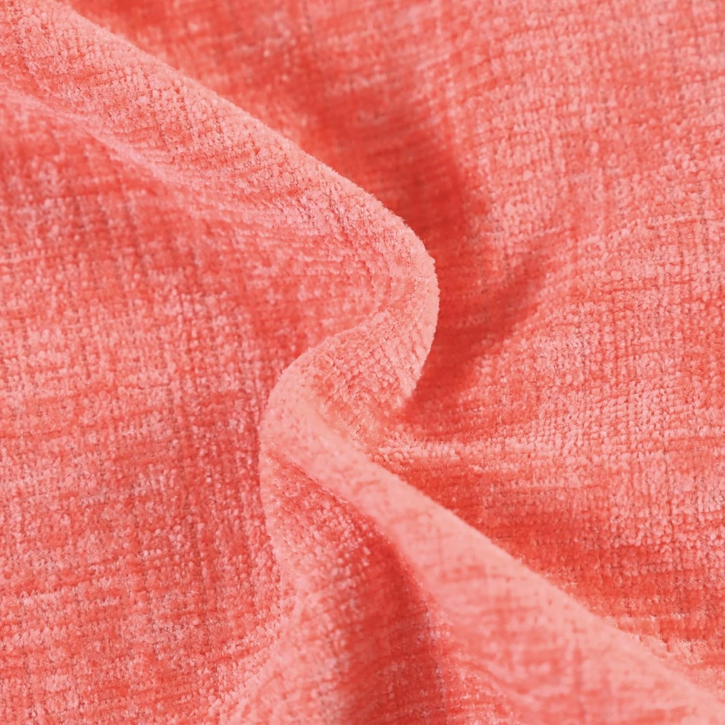 CaliTime Throw Pillow Covers Decorative 16 X 26 Inches Pack of 2 Cozy Chenille Cushion Cases for Couch Sofa Bed Living Room Home Living Coral