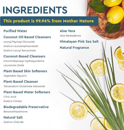 Puracy Natural Dish Soap Refill - Skin-Softening Plant-Based Liquid Dishwashing Detergent Soap, Clean-Rinsing Water-Sheeting Formula (Organic Lemongrass, 48 fl oz)