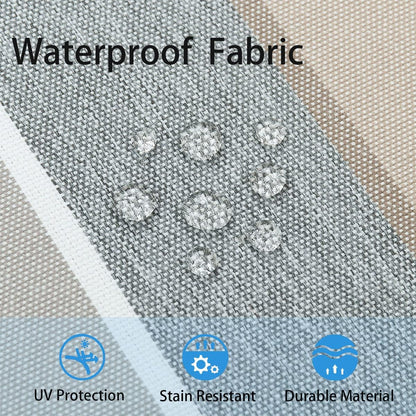 FUNHOME Inflatable Outdoor Ottoman with Air Pump,20"x9" Portable Patio Pouf,Water Resistant,Fade-Resistant,Round Blow Up Footrest Stools for Home Garden Camping Travel(Gray Stripe)