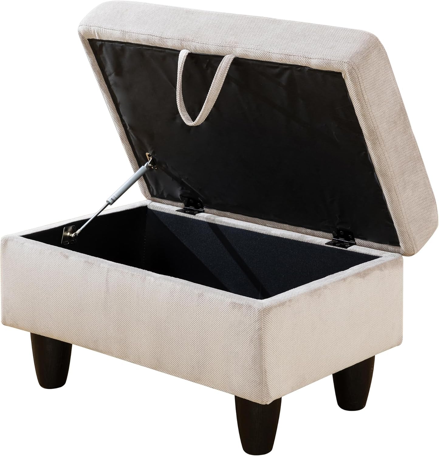 Ottoman Rectangular Storage Ottoman Bench, Footrest Stool Footstool with Lid for Living Room, Bedroom, Entryway, Brown, 28.5"x19"x17.5"