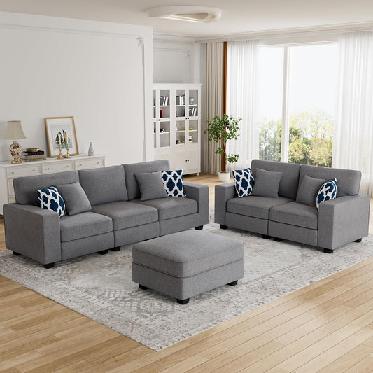 L Lengend Vansen Modular Sectional Sofa U Shaped Couch with Ottoman Modern Reversible Corner