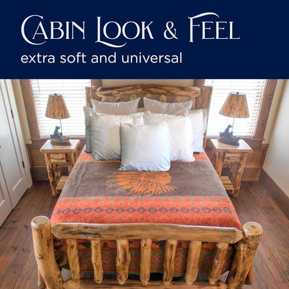 Beacon Blankets Southwestern Chief Henry Native American Design Throw - 72" x 86" Blanket Only - Premium Plush Blanket Can be Used for Twin or Full Size Bed