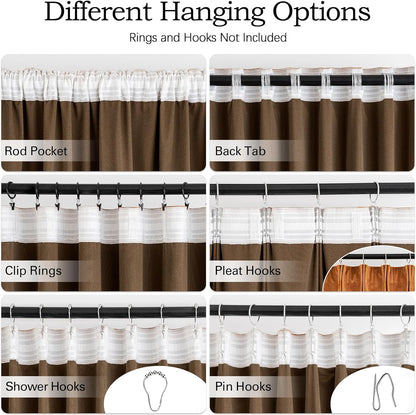 MIULEE Velvet Curtains 108 inches - Pinch Pleated Luxury Room Darkening Curtains for Bedroom Living Room Thermal Insulated Super Soft Window Drapes Rod Pocket, Gold Brown, W52 x L108 inch, 2 Panels