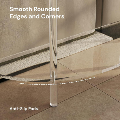 Acrylic Console Table, Half Moon, 29.5" Small Entryway Table, Clear Entry Table for Sofa, Foyer, Hallway, Living Room, Easy Assembly, 2 Tier, 11.8" D x 31.5" H