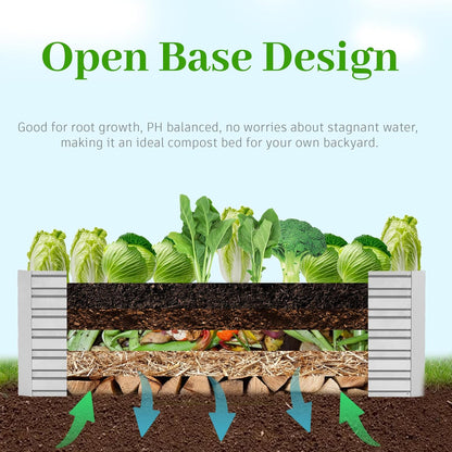 8x4x2 ft Outdoor Raised Garden Bed, Large Metal Planter Raised Beds, Planters for Outdoor Plants for Vegetables, Flowers, Herbs, Fruits, and Succulents.(4 Pcs)