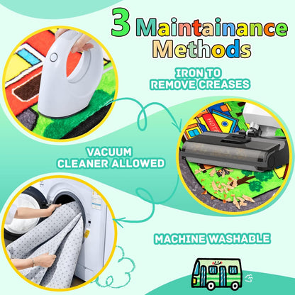 Kids Rug, City Road Rug for Kids,6x9 Ft Car mats for Toy Cars, Realistic Colors Perfect for Children and Baby Play Mat, Non-Slip Classroom Carpet