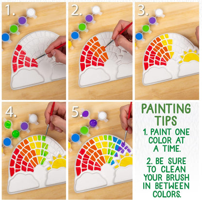 Creative Roots Paint Your Own Rainbow Stepping Stone Craft Kits for Kids, Ceramics to Paint, Ages 6+