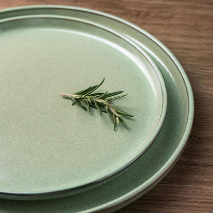 GBHOME Ceramic Dinnerware Sets for 4, 12 Pieces Stoneware Plates and Bowls Sets, Scratch Resistant Dishes, Dishwasher & Microwave Safe-Pastel Green