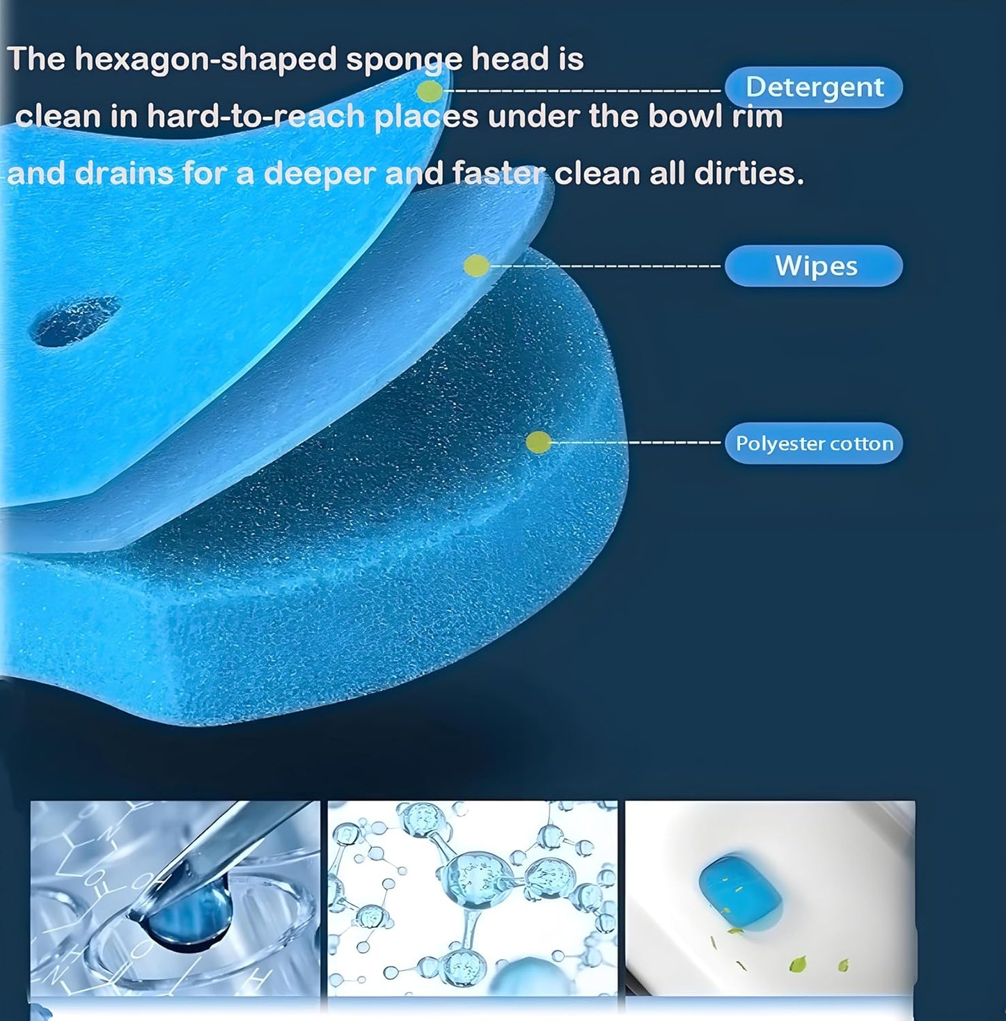 Disposable Toilet Brush with 40 Wand Refill Heads - KIRIKIT Wall-Mounted Toilet Brush and Holder Bowl Cleaner Set with 3 Scents for Deep Cleaning and Hygienic Bathroom Toilet Cleaning System