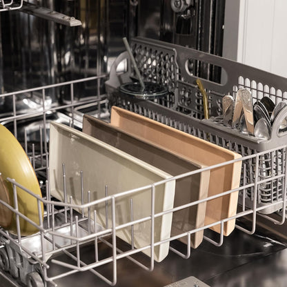 Home Beets Neutral Colored Ceramic Serving Platters (14 x 6 Inch Rectangle Plates) Serving Dishes for Entertaining, Food, Appetizers, Desserts, Cheese Board, Charcuterie, Sushi - Set of 4 Party Trays