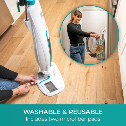 Kenmore SM2060 S200 Series Steam Mop for Floor Cleaning with Easy Scrubber & 2pcs Washable Pads, 2 Modes, Quick-Heating, Lightweight for Hardwood and Tile