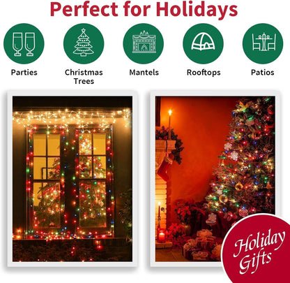 150 Count Multicolor- String Lights - LED Christmas Lights, Mini led Lights for Indoor Outdoor Home Holiday Party Wedding Independence Day Decoration
