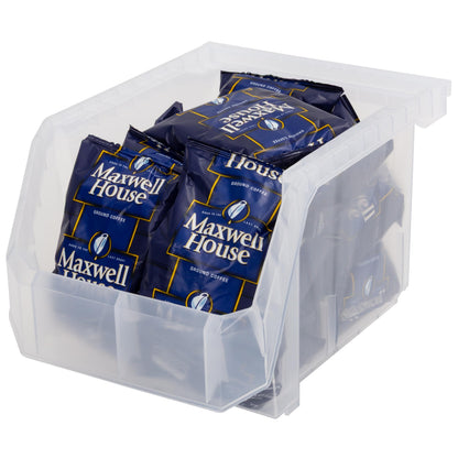 ReadySpace Medium-Tall Stackable Plastic Storage Bins, 4-Pack, Clear