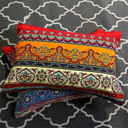 ABREEZE 3Pcs Bohemia Retro Bedding Ethnic Vintage Floral Duvet Cover Boho Bedding 100% Brushed Cotton Bedding Sets Damask Paisley Coloful Mandala Down Comforter Cover,Queen