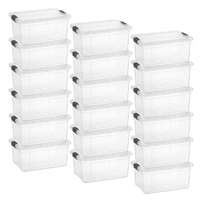 Superio Small Clear Storage Box with Lid, 6.6 Quart Plastic Container Bins for Organizing
