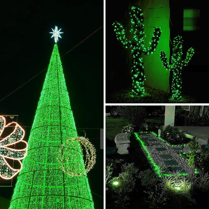 Solar String Lights Outdoor, 2-Pack 80FT 200 LED Solar Christmas Twinkle Lights Outside Waterproof Copper Wire 8 Modes Solar Fairy Lights for Garden Tree Christmas Party Birthday Decoration (Green)