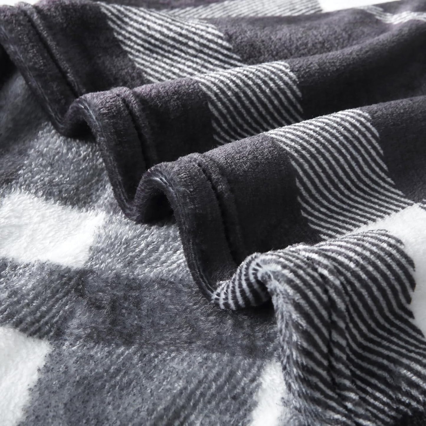 MERRYLIFE Black and White Plaid Throw Blanket Decorative Fleece Throw | Ultra-Plush Colorful | Couch Blanket Travel Lap | Home Gift Use(50" 60",Black White)