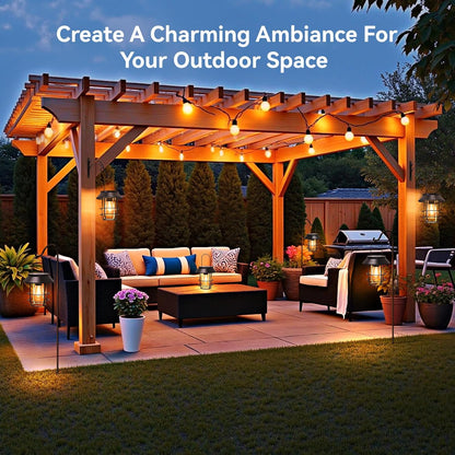 Solar Lanterns Outdoor Waterproof, High Brightness Hanging Solar Lights for Outside with Wall Hooks, Halloween Decor Retro Metal Outdoor Lanterns Auto On/Off for Patio, Yard Decor, Black,2Pack