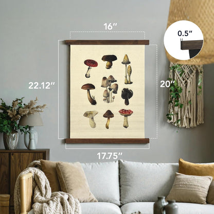 American Art Decor Hanging Linen Mushroom Tapestry Vintage Wall Art Hanging