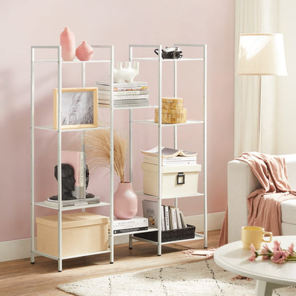 SONGMICS 5-Tier Storage Rack, Bathroom Shelf, Extendable Plant Stand with Adjustable Shelf, for