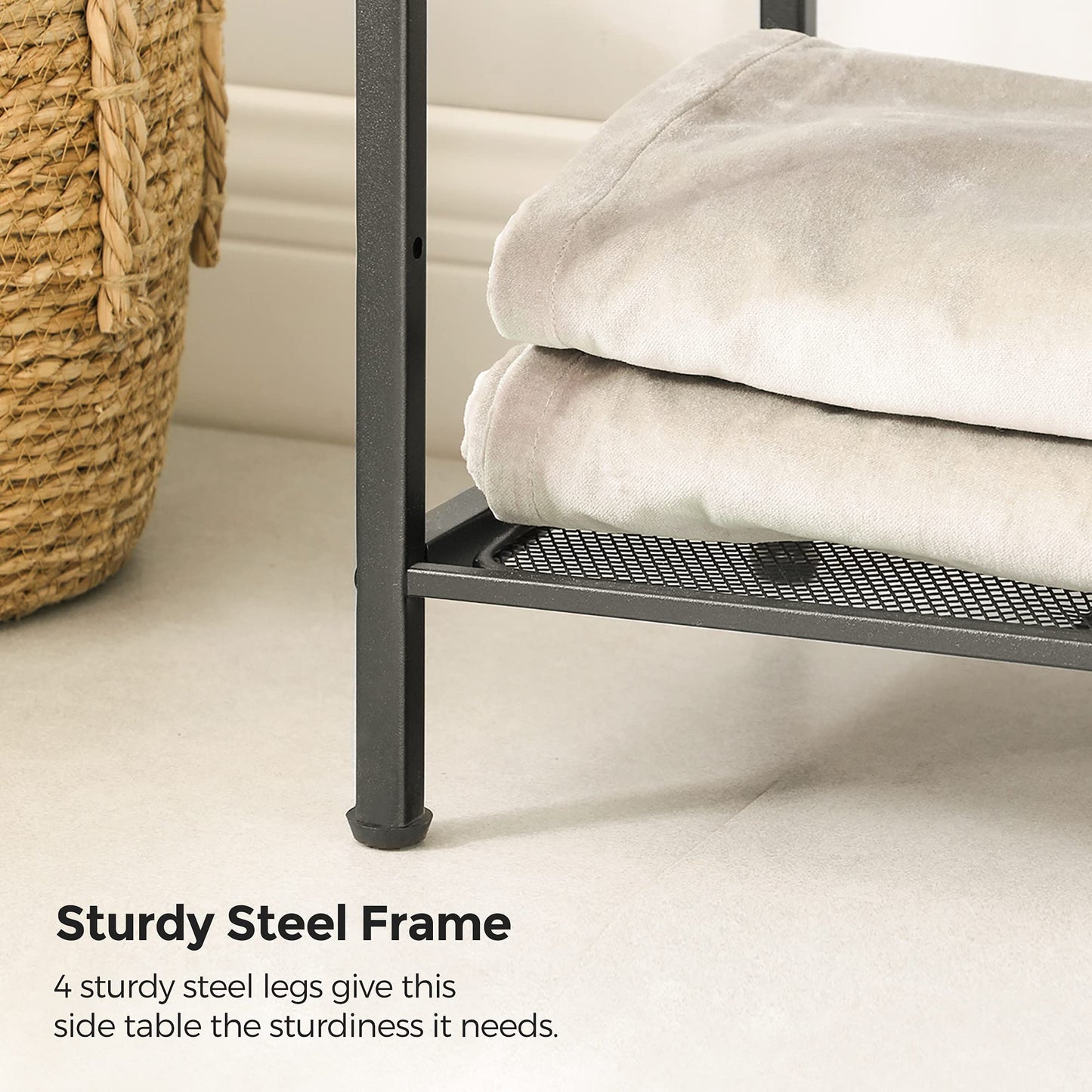 SONGMICS 4-Tier Storage Rack, Bathroom Shelf, Extendable Plant Stand with Adjustable Shelf, for