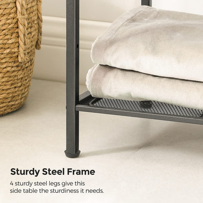 SONGMICS 4-Tier Storage Rack, Bathroom Shelf, Extendable Plant Stand with Adjustable Shelf, for