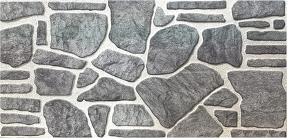 Dundee Deco 3D Wall Panels - Cladding Bluish Grey White Stone Look Wall Paneling, Styrofoam Facing for Interior and Exterior Applications, DIY, Sample, Size 10 x 10 in.