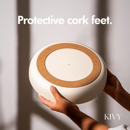 KIVY Concrete Fruit Bowl for Kitchen Counter - Large Decorative Bowl for Home Decor - Modern Fruit Basket for Entryway Table - Concrete Bowl - Decorative Bowls for Home Decor - White Fruit Bowl Decor