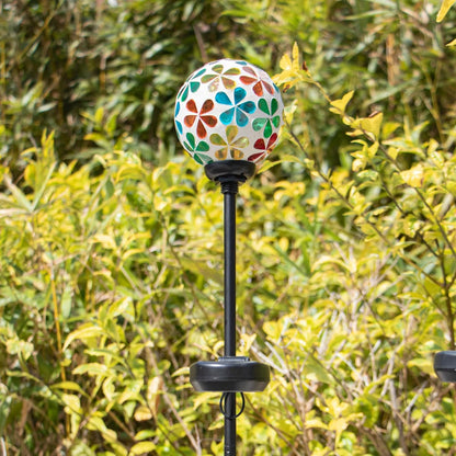 VCUTEKA Solar Garden Lights - Mosaic Solar Lights Outdoor Decor Pathway Light Waterpoof LED Stake Light for Landscape Lawn Patio Yard Decoration (Multicolor) 1 Pack