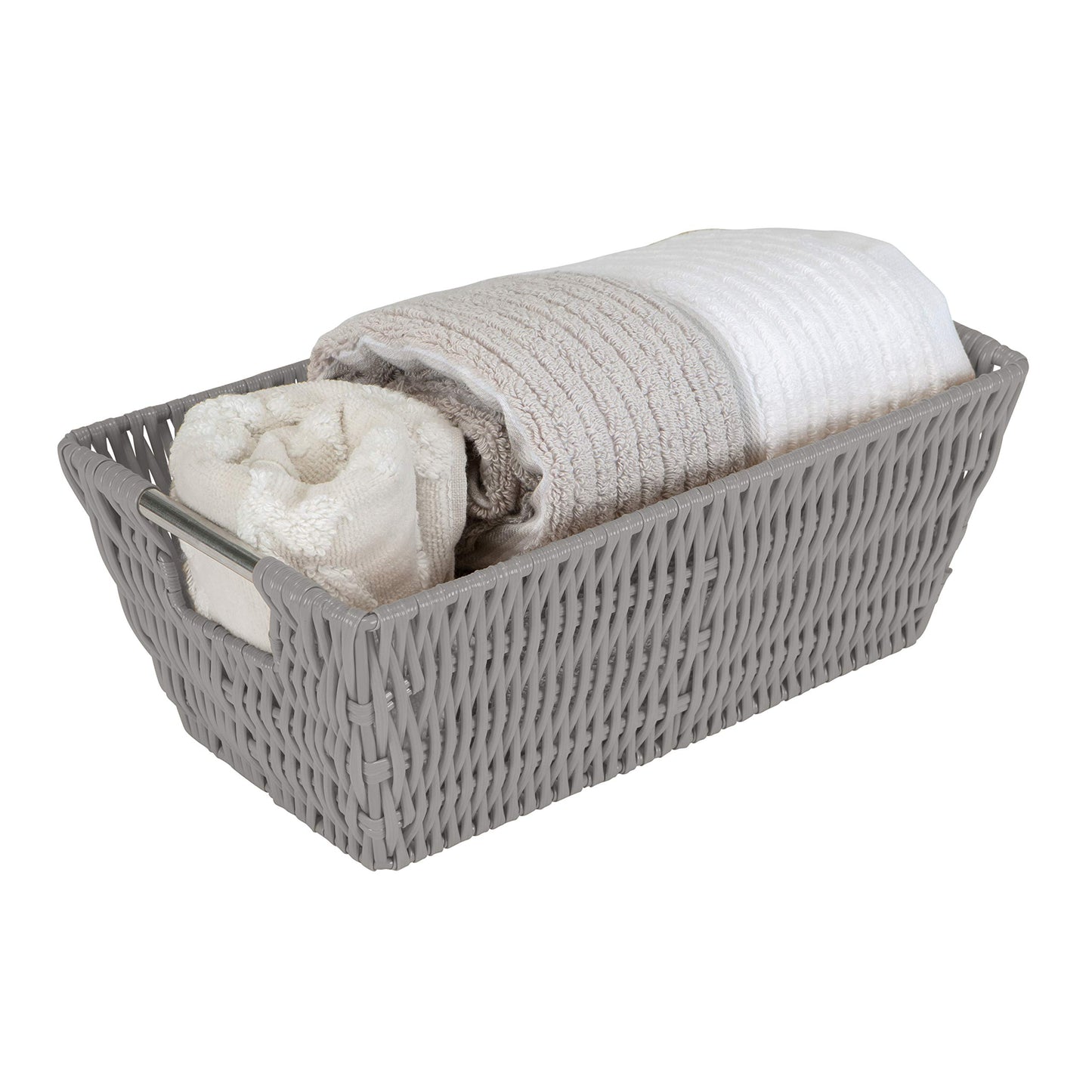 Simplify 11"x6.5"x4.5" Small Shelf Storage Woven Basket with Handles, Nursery, Playroom, Toys